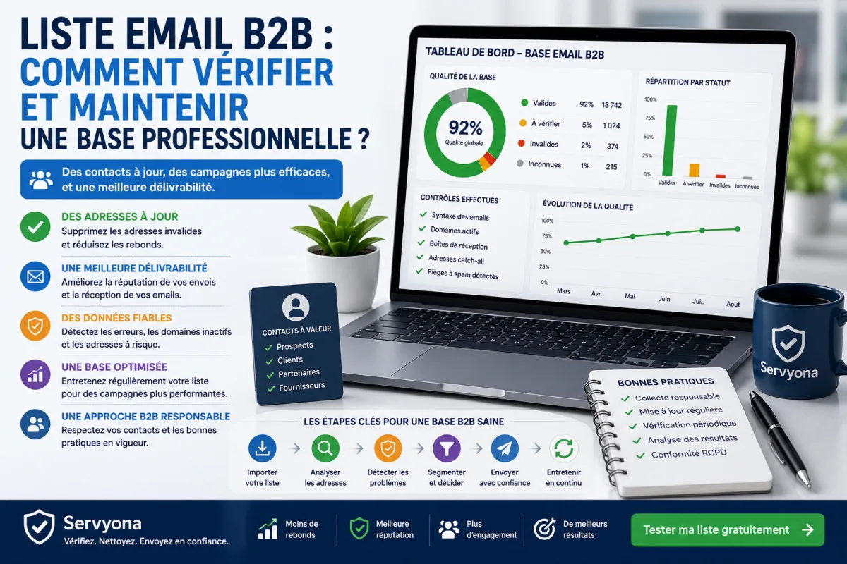 Vérification et maintenance d'une liste email B2B professionnelle