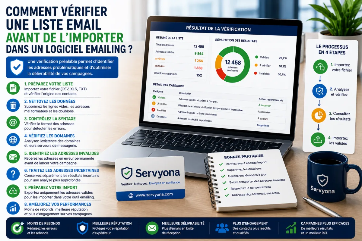 Vérification d’une liste email avant son import dans un logiciel emailing