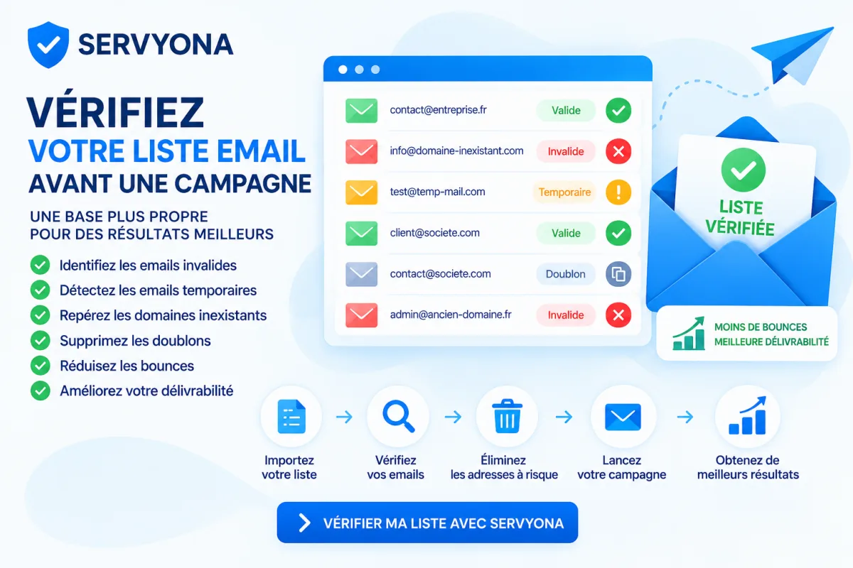 Vérification d’une liste email avant l’envoi d’une campagne
