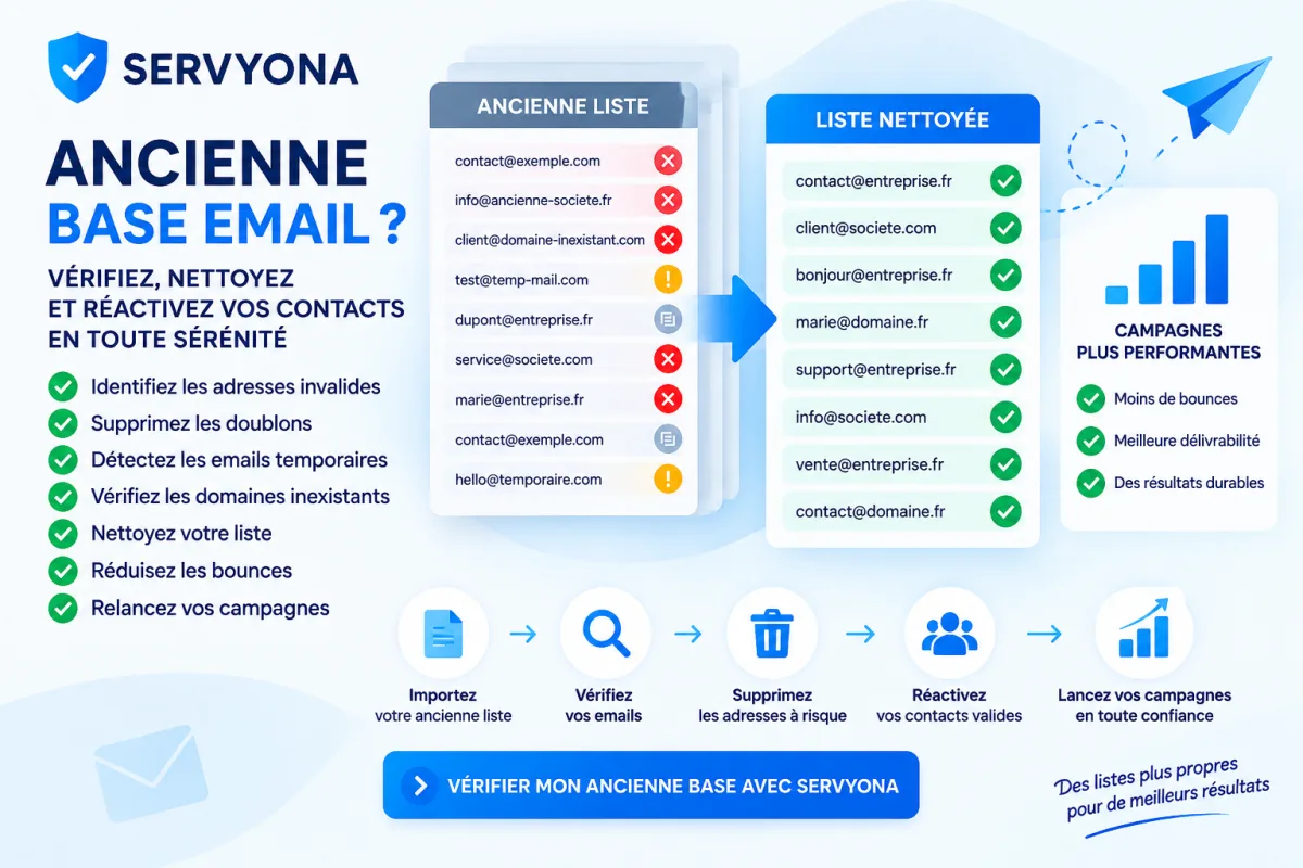 Vérifier et nettoyer une ancienne base email avant réutilisation