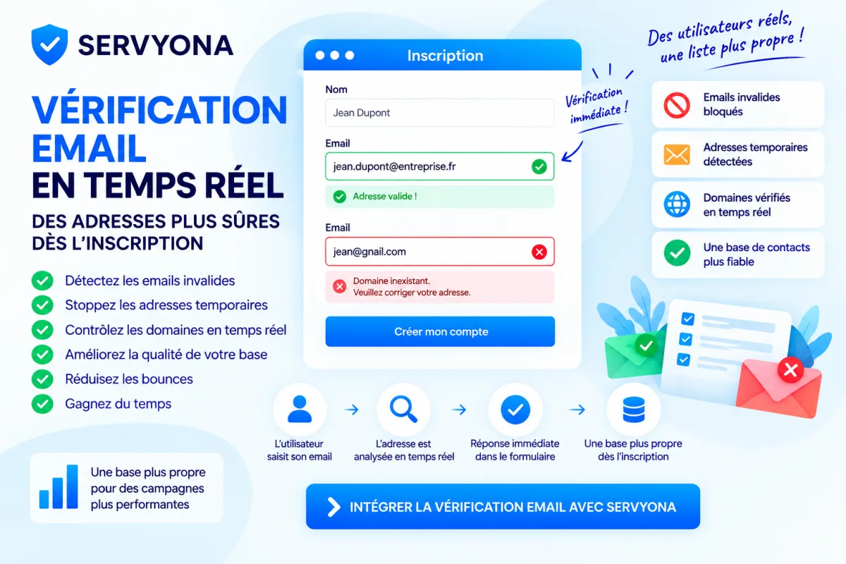Vérification email en temps réel lors de l’inscription