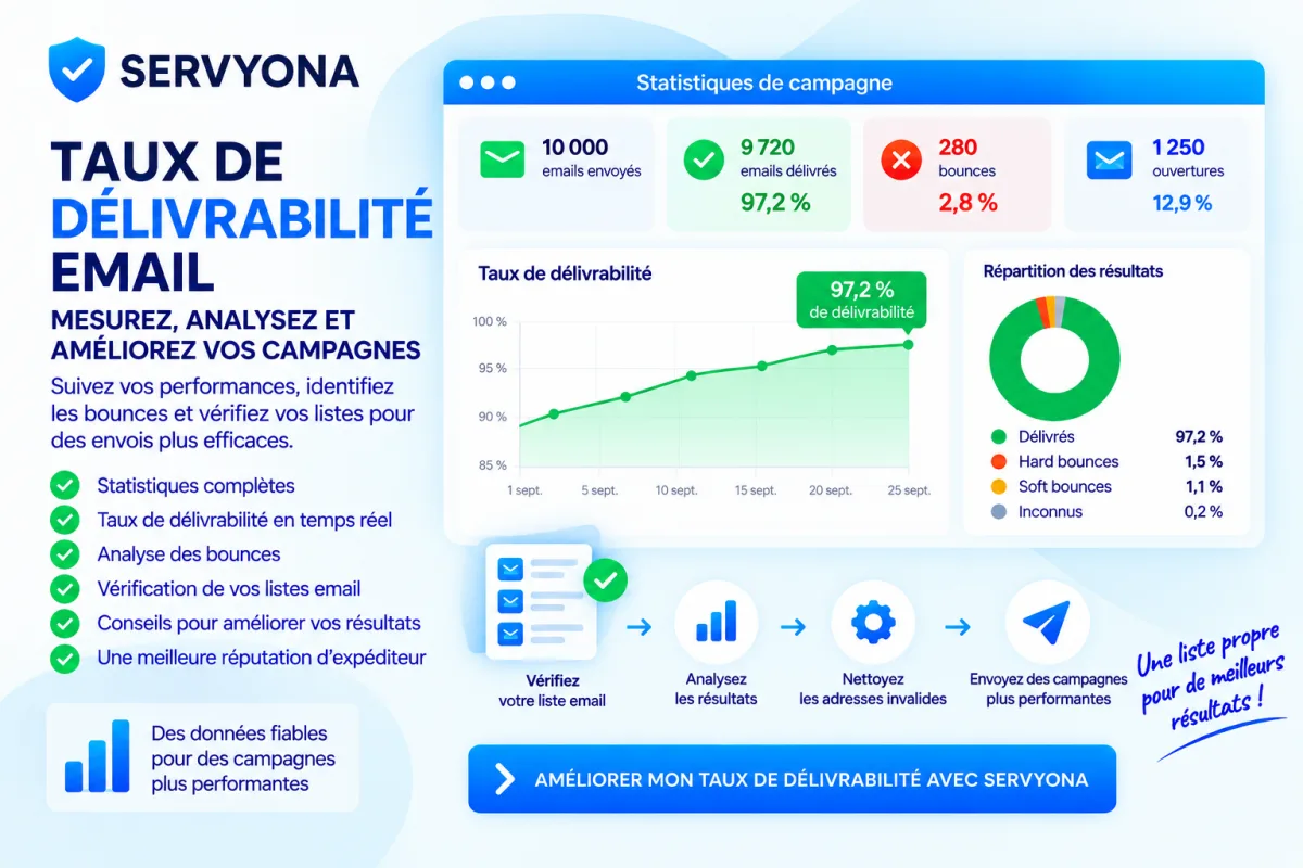 Taux de délivrabilité email et analyse des bounces d’une campagne
